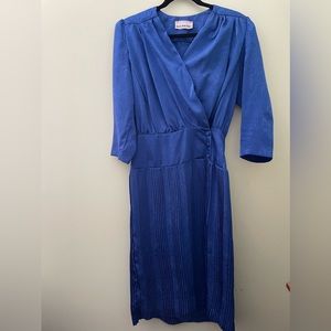 Vintage 80s Paisley Print Pleated Dress